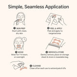 Diagram showing how to use Bare Intent's reusable mouth and lips anti-wrinkle patches