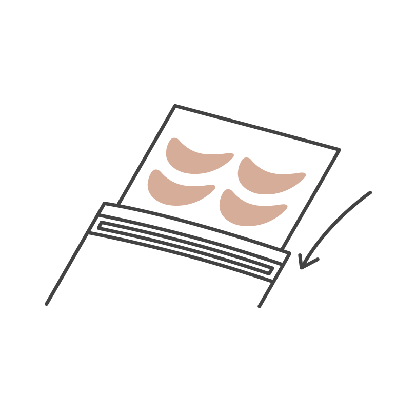 Step-by-step visual guide to applying Bare Intent eye patches for best results - store in resealable pouch