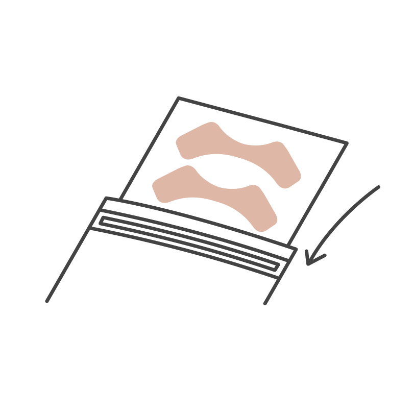 Step-by-step visual guide to applying Bare Intent mouth and lip patches for best results - store in resealable pouch