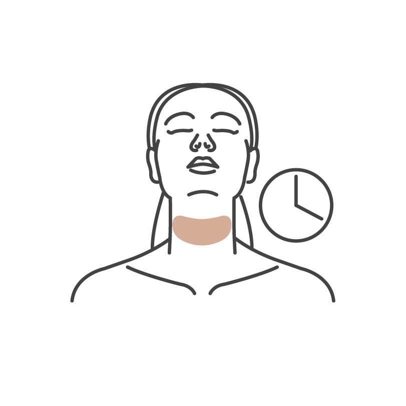 Step-by-step visual guide to applying Bare Intent neck patches for best results - Apply patch, smooth out and wear for 1-4 hours, or overnight for best results