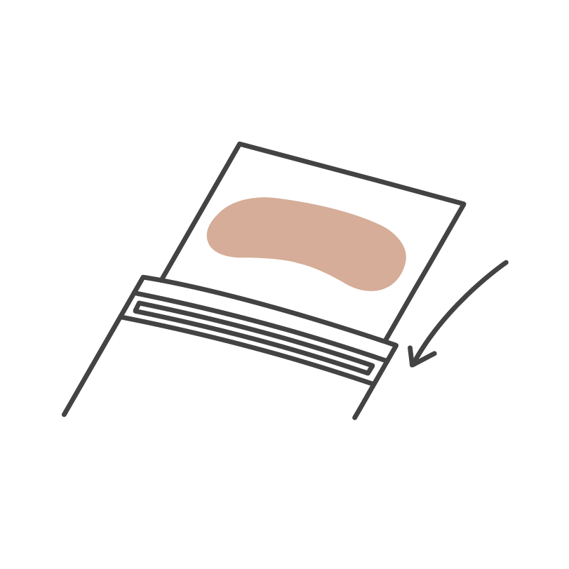 Step-by-step visual guide to applying Bare Intent neck patches for best results - store in resealable pouch